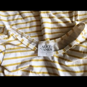 Alice and Ames yellow striped l/s twirl dress sz 7